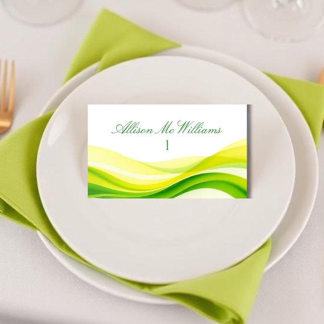 Tarjeta De Mesa Island Citrus Green and Yellow Placecards (Island Citrus Green and Yellow Placecards Table Number )