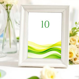 Tarjeta De Mesa Island Citrus Green and Yellow Wedding