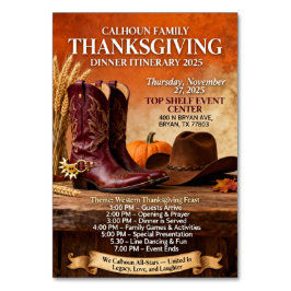 Tarjeta De Mesa itinerary