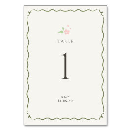 Tarjeta De Mesa Ivory | Chic Floral Wedding Table Number Card