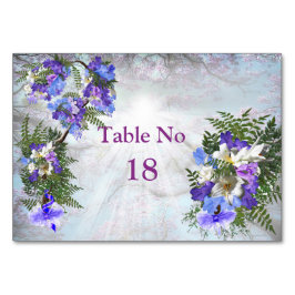 Tarjeta De Mesa Jacaranda Blooms & Lily Bouquet