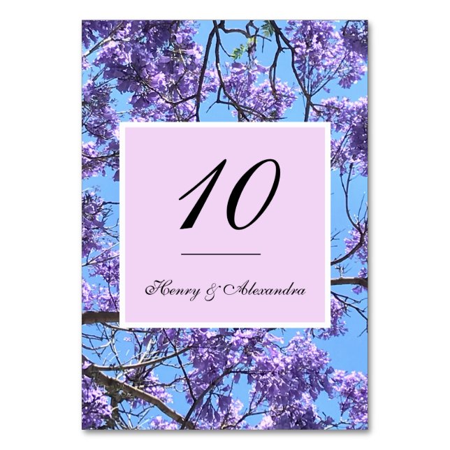 Tarjeta De Mesa Jacaranda Blossoms (Anverso)