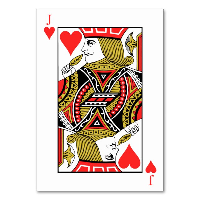 Tarjeta De Mesa Jack of Hearts (Anverso)