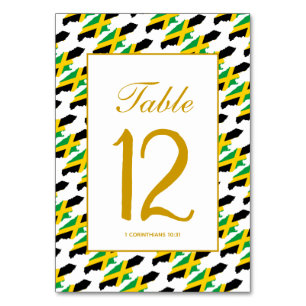 Tarjeta De Mesa JAMAICA Celebración de Banquete de Boda