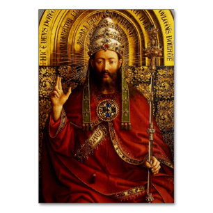 Tarjeta De Mesa Jan van Eyck Dios Padre en el Trono Arte Fino