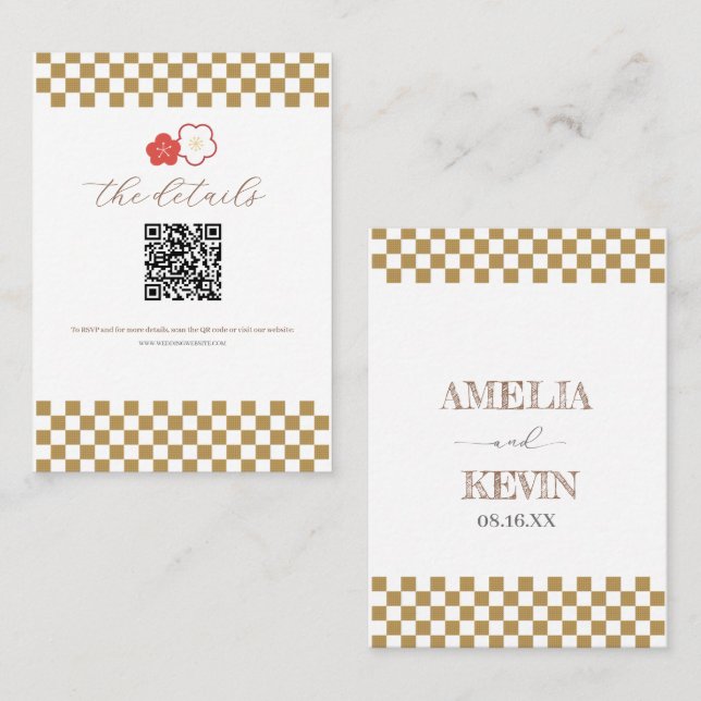 Tarjeta De Mesa Japanese Touch Bridal (Anverso / Reverso)