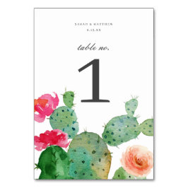 Tarjeta De Mesa Jardín Cactus Elegante | BODA