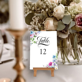 Tarjeta De Mesa Jardín de Flores Silvestres Elegante Boda Floral