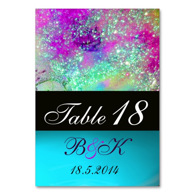 TARJETA DE MESA JARDÍN DE LAS SOMBRAS PERDIDAS FLORAL AZUL PURPURA (Anverso)