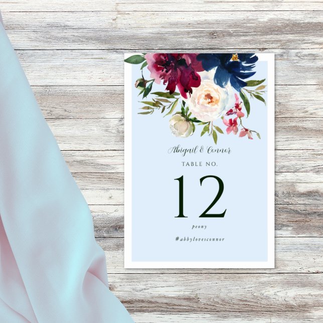 Tarjeta De Mesa Jardín encantado Luz Azul Borgoña Marina (Subido por el creador)