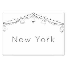 Tarjeta De Mesa Jardín Picnic Minimalista Negro y Boda Blanco