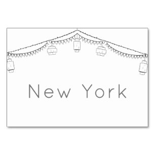 Tarjeta De Mesa Jardín Picnic Minimalista Negro y Boda Blanco