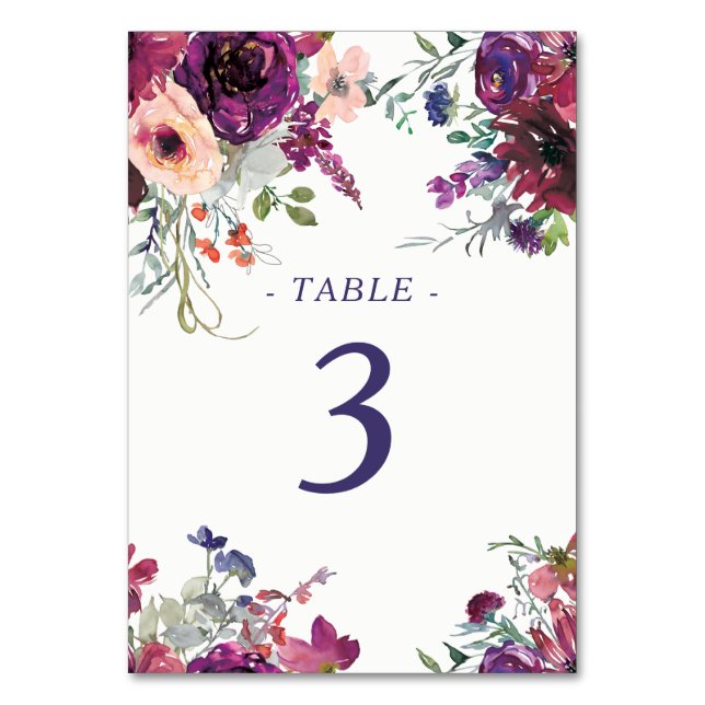 Tarjeta De Mesa Jardín Splash Boda floral moderno (Anverso)
