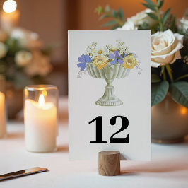 Tarjeta De Mesa Jardín Tuscano Romántico Urna Floral Boda