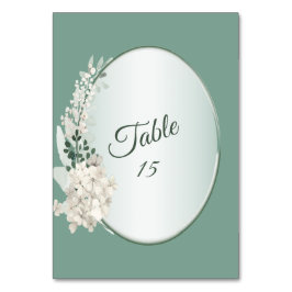 Tarjeta De Mesa Jasmine Floral Green Geometric Wedding Party