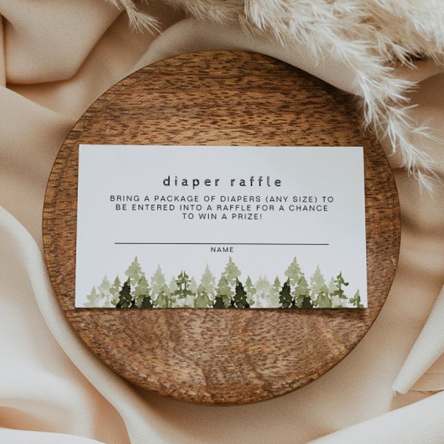 Tarjeta De Mesa JENNA Rústica Pine Baby Diaper Raffle Ticket Juego (Subido por el creador)