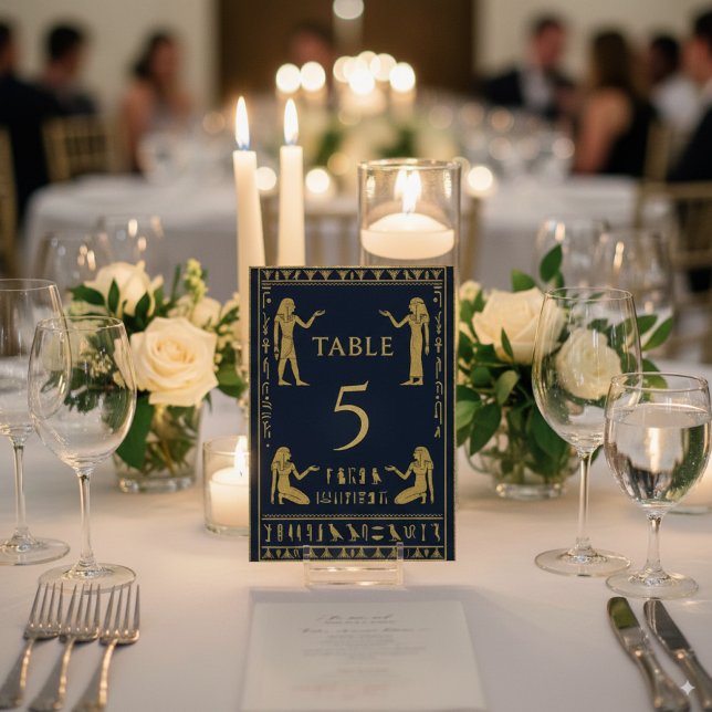 Tarjeta De Mesa Jeroglíficos Egipcios y Faraón – Editable (Egyptian Hieroglyphs & Pharaoh – Editable Table Number photo
)
