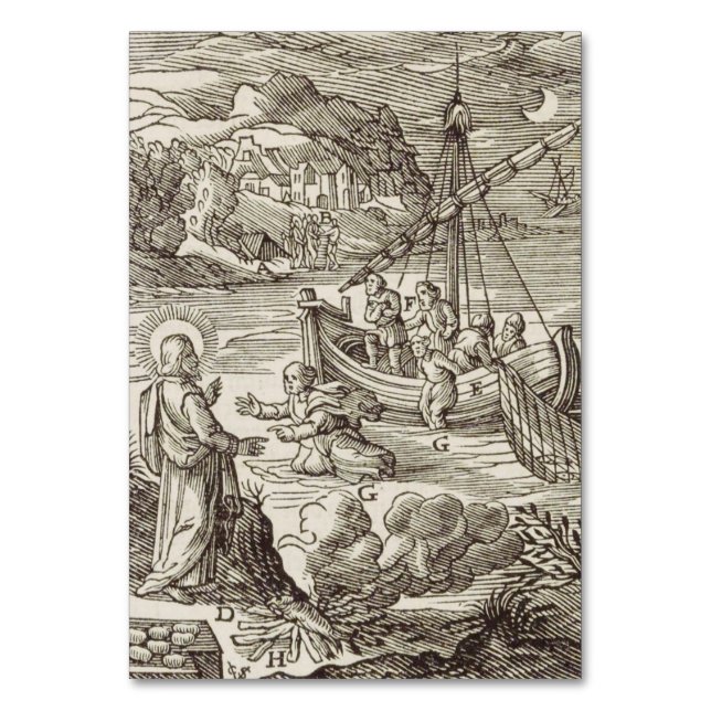 Tarjeta De Mesa Jesús caminando sobre el agua (Anverso)