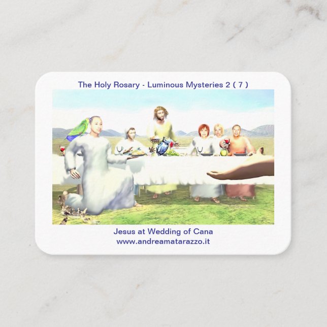 Tarjeta De Mesa Jesús en el Boda de Cana Santo (Anverso)