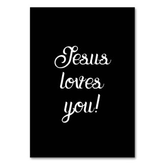Tarjeta De Mesa ¡Jesús te ama! Escritura de guión