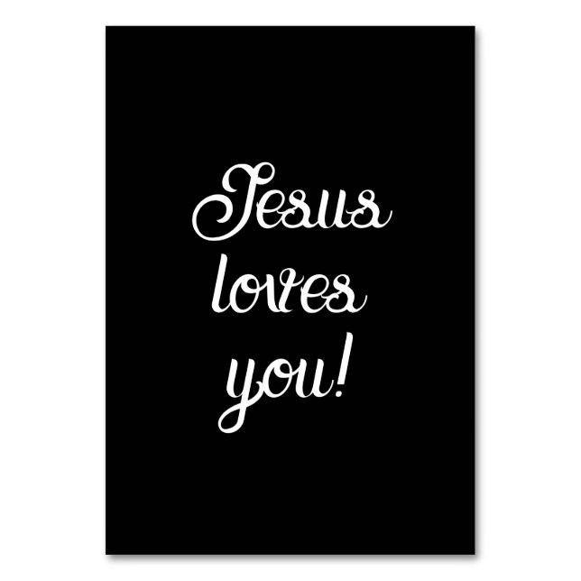 Tarjeta De Mesa ¡Jesús te quiere! Escritura de guiones (Anverso)