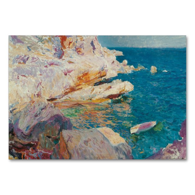 Tarjeta De Mesa Joaquín Sorolla Y Bastida - Rocas En Javea. (Anverso)