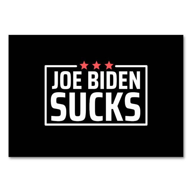 Tarjeta De Mesa joe Biden Sucks (Anverso)