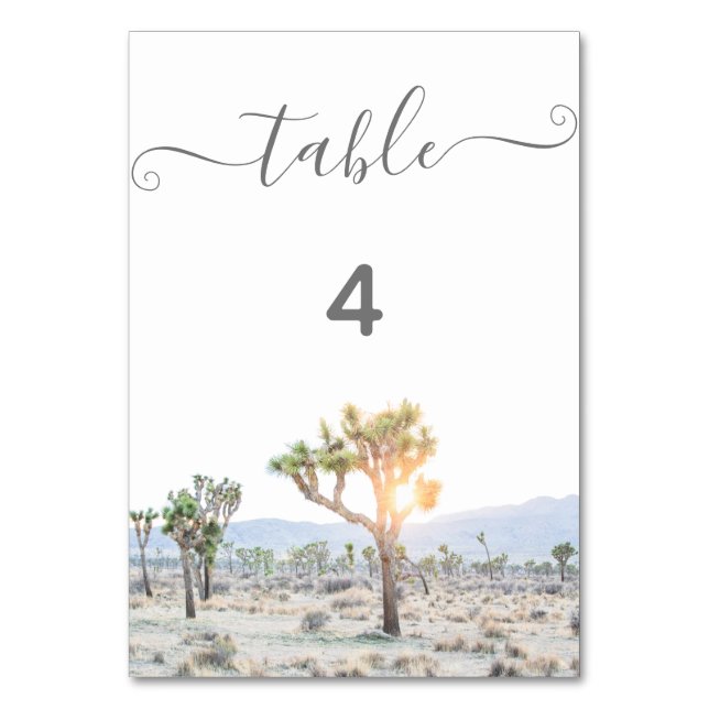 Tarjeta De Mesa Joshua Tree Boda (Anverso)