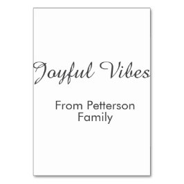 Tarjeta De Mesa Joyful Vibes red Christmas add family name date