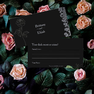 Tarjeta De Mesa Juego de Bachelorette con flor negra gótica