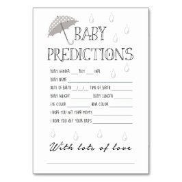Tarjeta De Mesa Juego de predicciones para bebés para Baby Shower