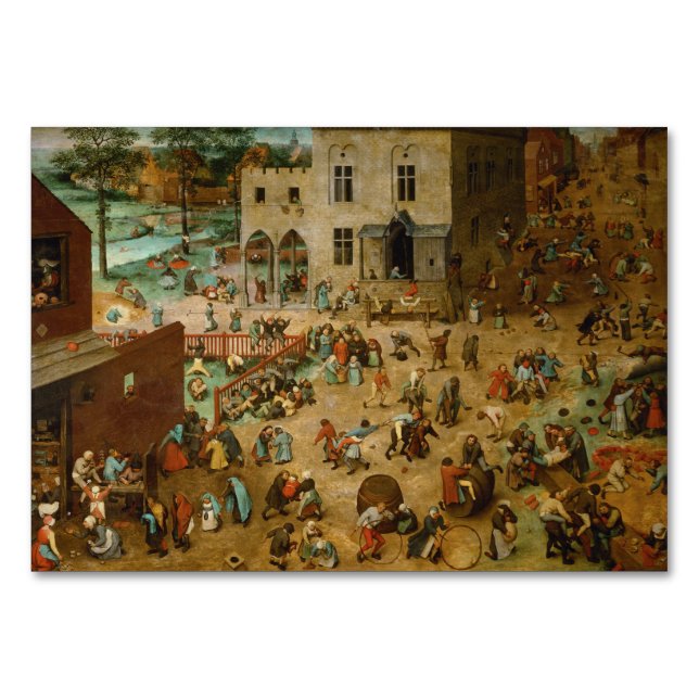 Tarjeta De Mesa Juegos infantiles de Pieter Bruegel, el anciano (Anverso)