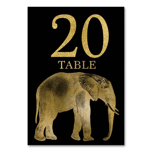 Tarjeta De Mesa Jungle Africa Animal Elephant Table Card número de (Anverso)