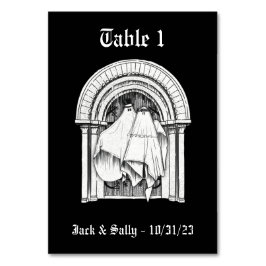 Tarjeta De Mesa Juntos Por Los Números De La Mesa Fantasma Brida Y