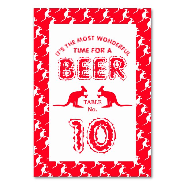 Tarjeta De Mesa Kangaroo Beer, Fiesta Navidades australianos (Anverso)