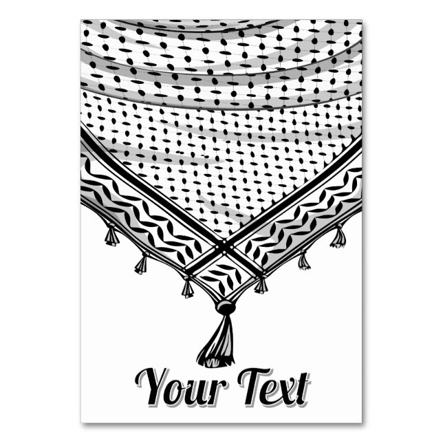 Tarjeta De Mesa Keffiyeh palestino Scarf tejido tradicional (Anverso)
