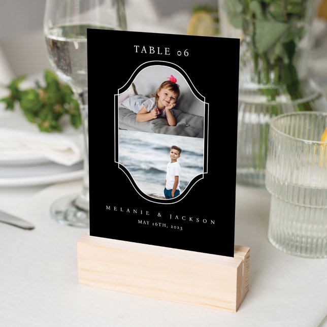 Tarjeta De Mesa Kids Table Number Fun Wedding Couple's Year Photo (Subido por el creador)