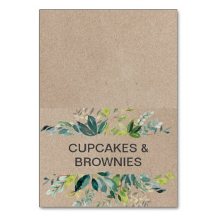 Tarjeta De Mesa Kraft Foliage Buffet Food Labs