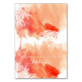 Tarjeta De Mesa La acuarela moderna de la barrera de coral boda ta