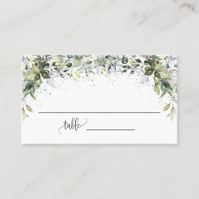 Tarjeta De Mesa La Boda de la ducha de la novia Eucalyptus (Anverso)
