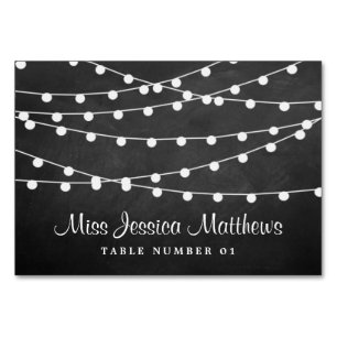Tarjeta De Mesa La Cadena Se Ilumina En La Colección Boda Chalkboa