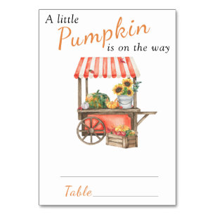 Tarjeta De Mesa La calabaza está en camino Bienvenida Baby shower