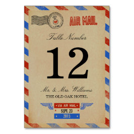 Tarjeta De Mesa La colección de Bodas de Airmail de época