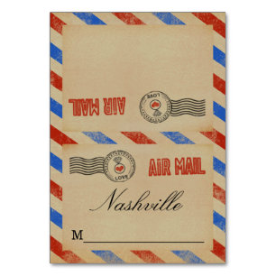 Tarjeta De Mesa La colección de Bodas de Airmail de época