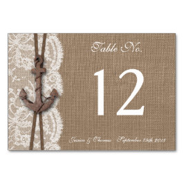 Tarjeta De Mesa La colección de Bodas de ancla náutica rusa