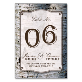 Tarjeta De Mesa La colección de Bodas de árbol de birch plateado r
