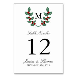 Tarjeta De Mesa La colección de Bodas de Berry Bush monograma