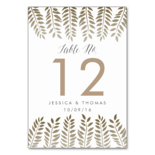 Tarjeta De Mesa La colección de Bodas de Fern Woodland monocroma