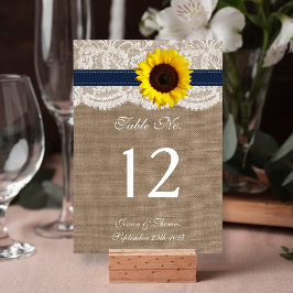 Tarjeta De Mesa La colección de Bodas de girasol ruso - Armada