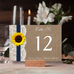 Tarjeta De Mesa La colección de Bodas de girasol ruso - Armada